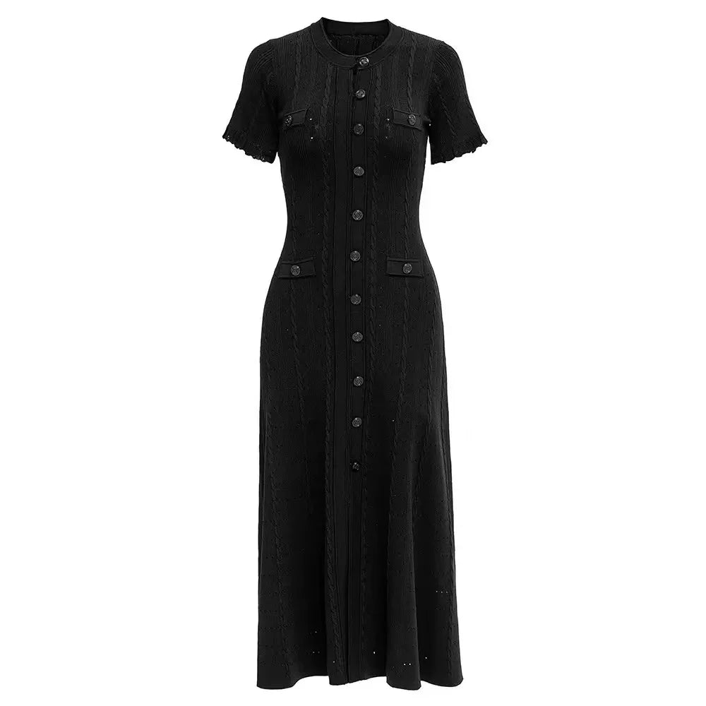 Robe longue a manches courtes