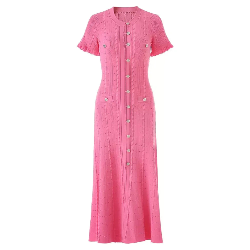Robe longue a manches courtes