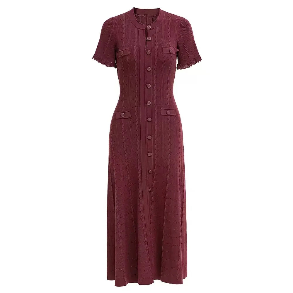 Robe longue a manches courtes