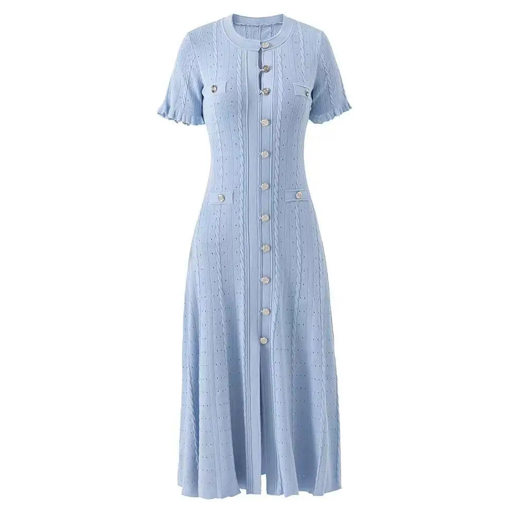 Robe longue a manches courtes