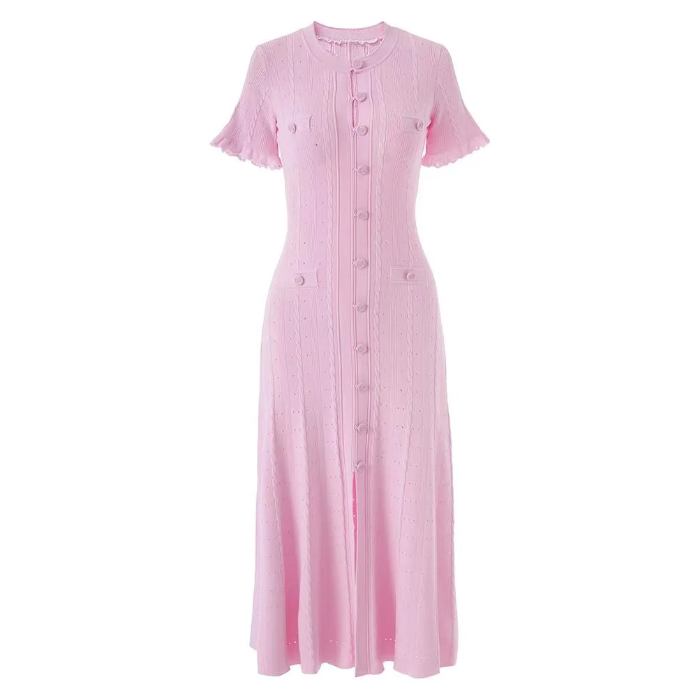 Robe longue a manches courtes
