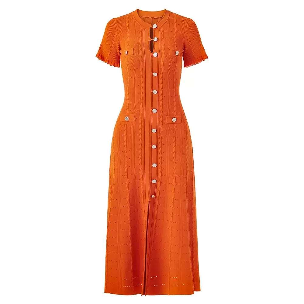 Robe longue a manches courtes