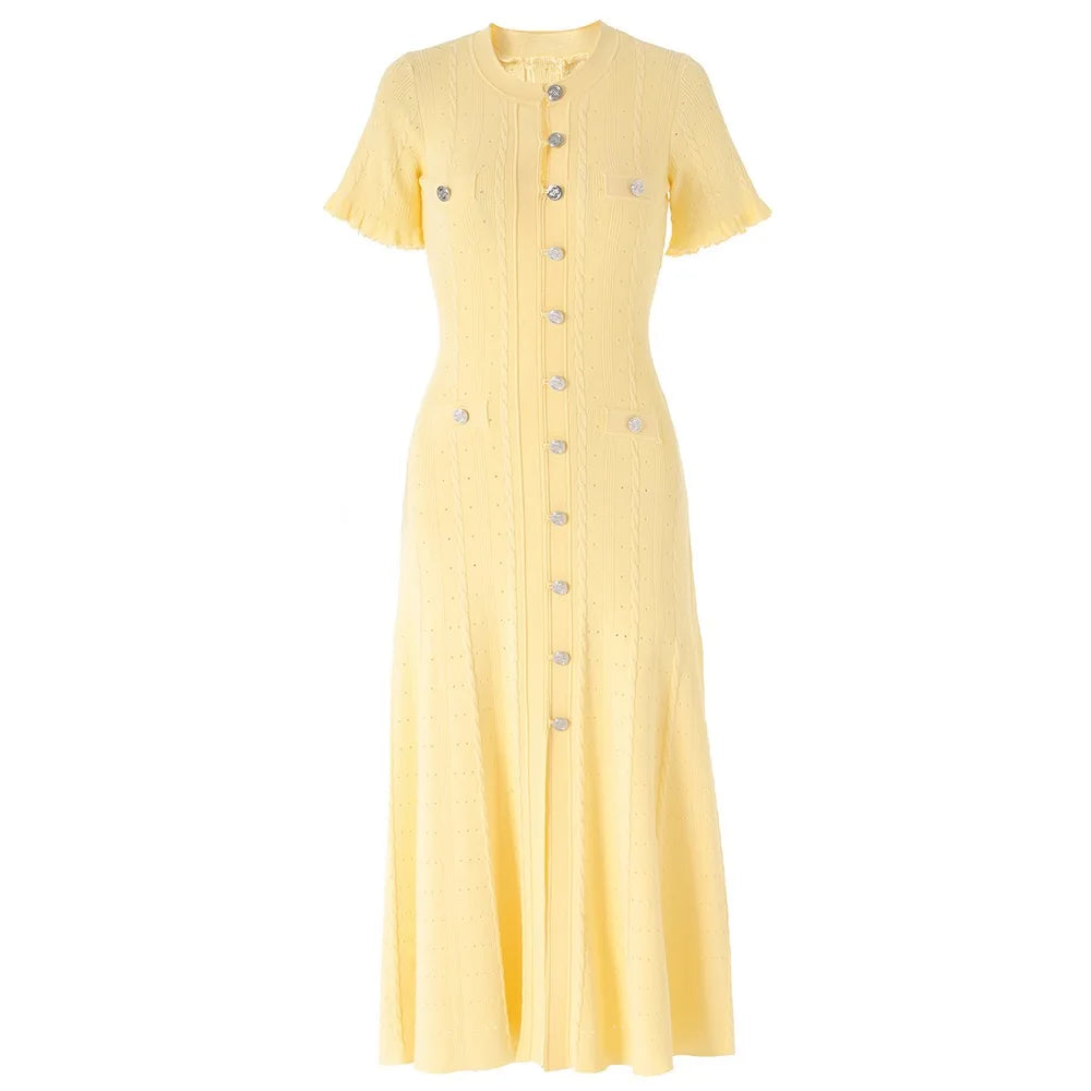 Robe longue a manches courtes