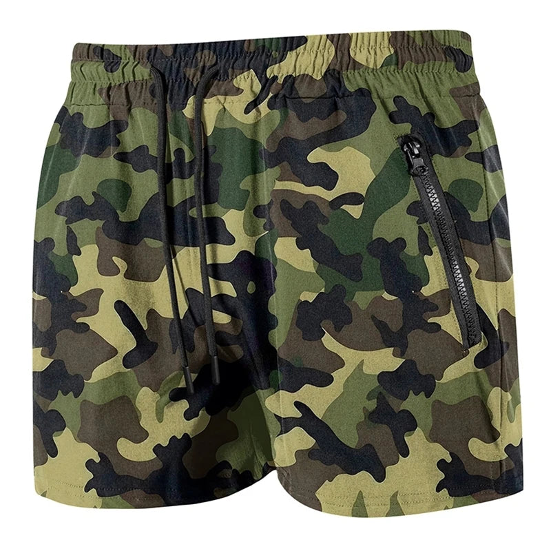 Short de bain camouflage bleu et vert
