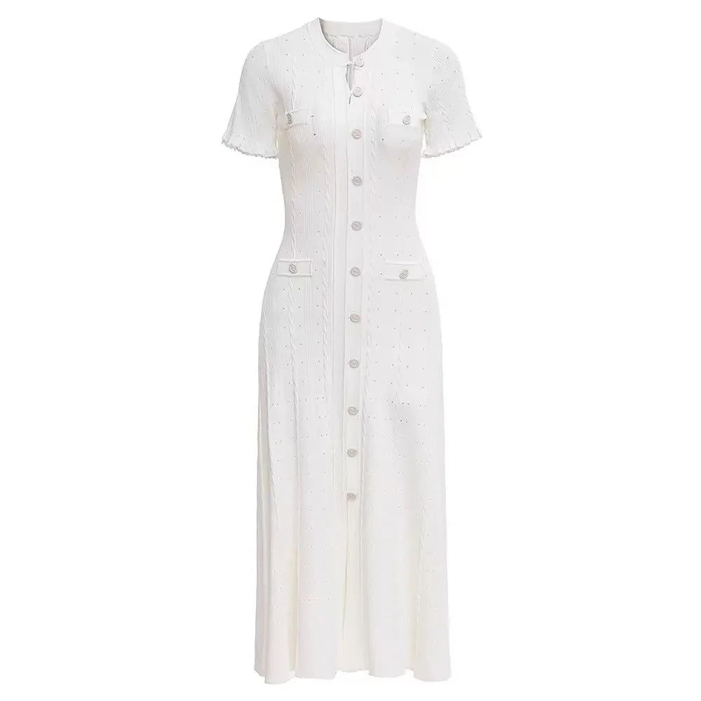 Robe longue a manches courtes